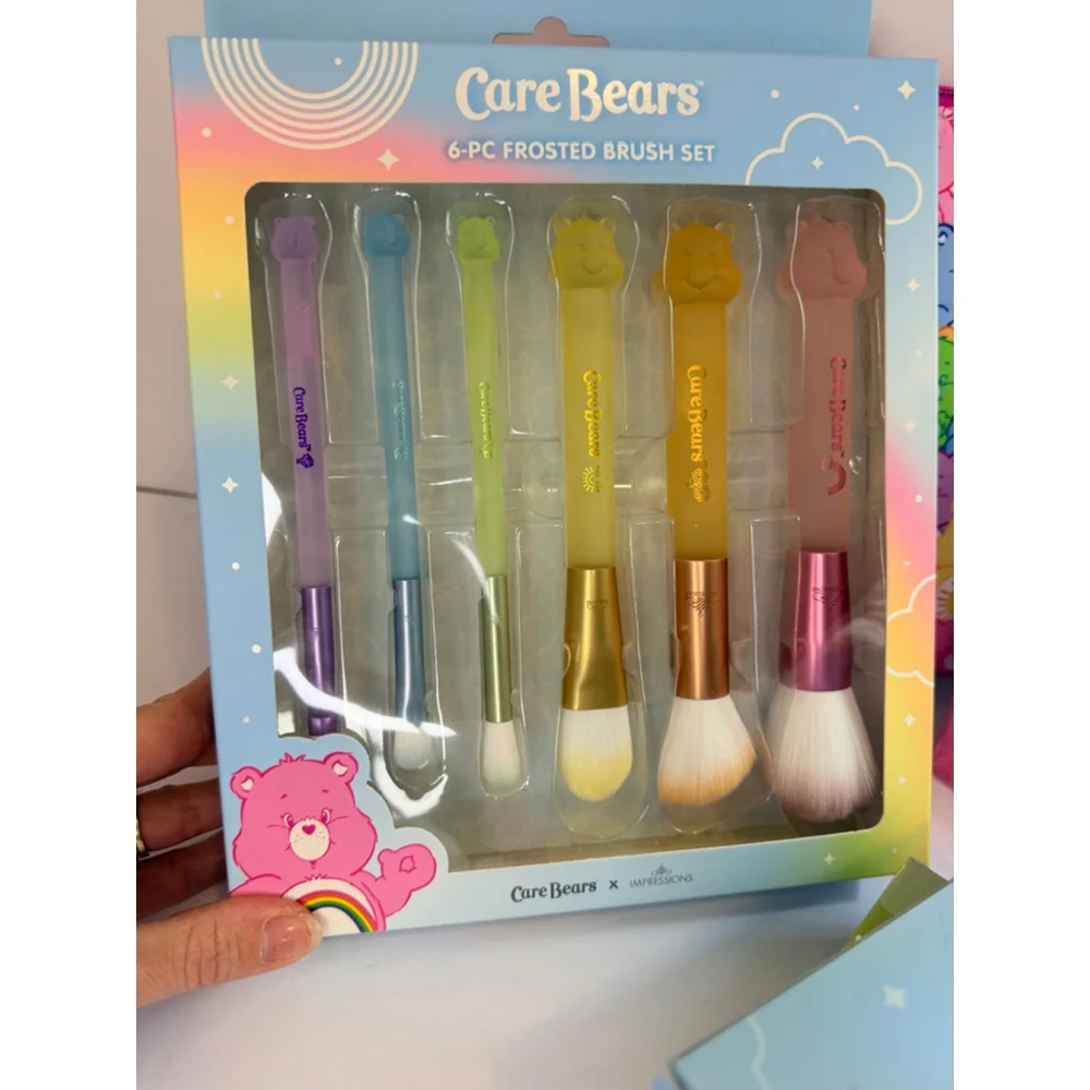 🌈 Care Bears Makeup Brush Set + Cosmetic Bag Bundle